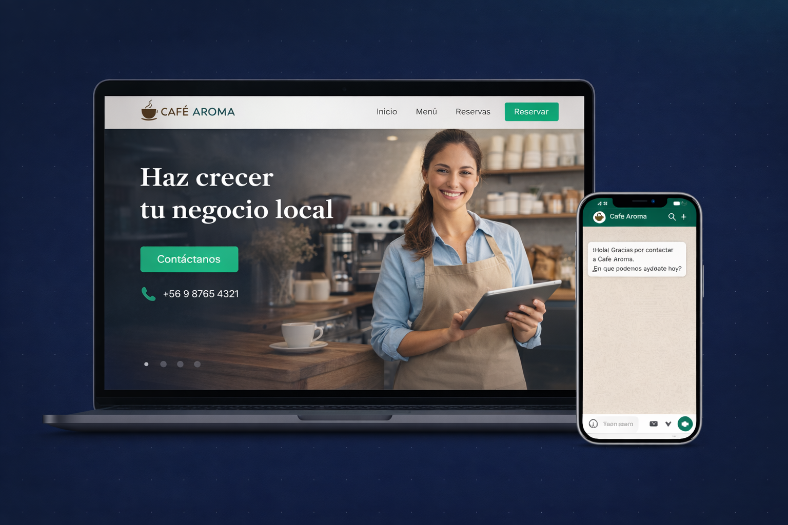 Mockup digital para negocio local